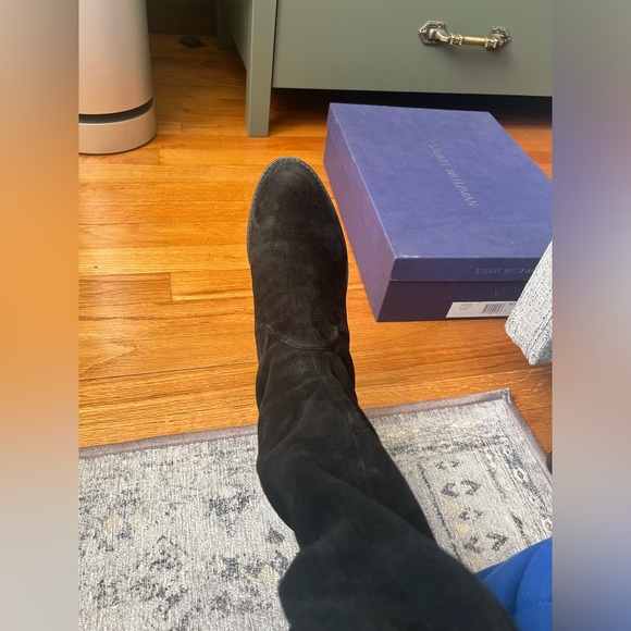 Stuart Weitzman Lowland Boots 8.5 Black Suede - Picture 5 of 16